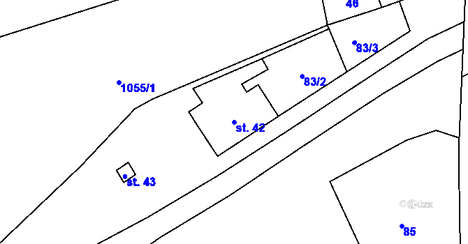 Parcela st. 42 v KÚ Láz u Kladrub, Katastrální mapa