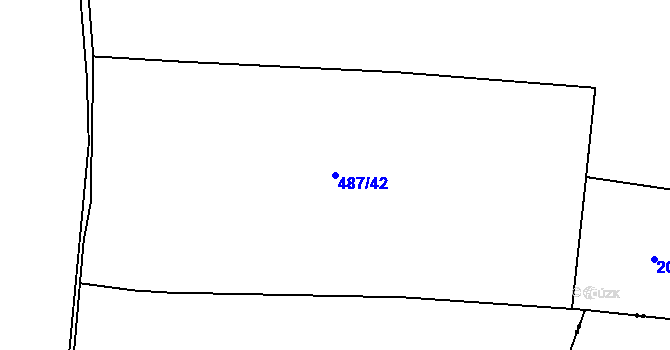 Parcela st. 487/42 v KÚ Láz u Kladrub, Katastrální mapa
