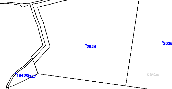 Parcela st. 2024 v KÚ Milevo, Katastrální mapa