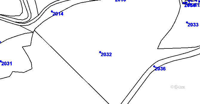 Parcela st. 2032 v KÚ Milevo, Katastrální mapa