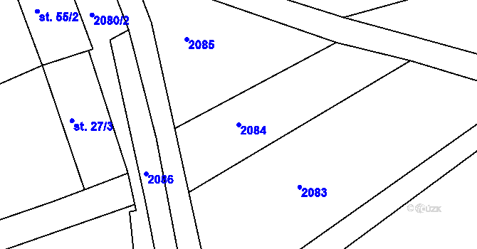 Parcela st. 2084 v KÚ Milevo, Katastrální mapa