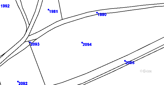 Parcela st. 2094 v KÚ Milevo, Katastrální mapa
