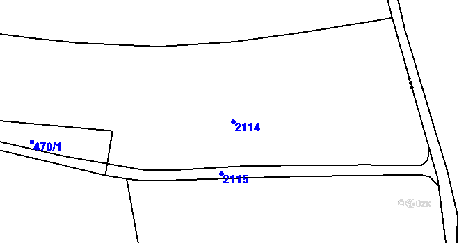 Parcela st. 2114 v KÚ Milevo, Katastrální mapa