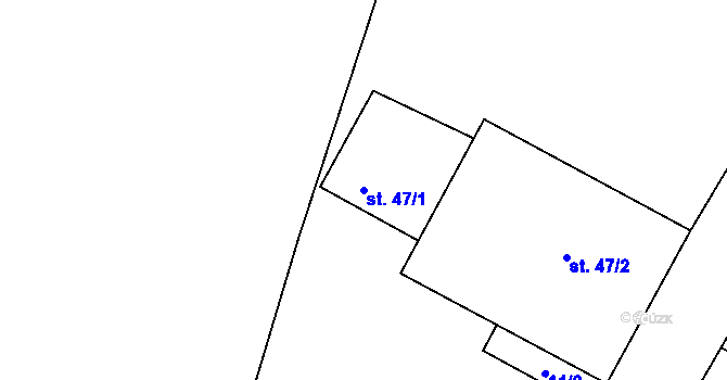 Parcela st. 47/1 v KÚ Pozorka u Kladrub, Katastrální mapa