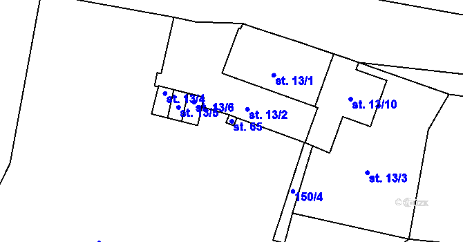 Parcela st. 65 v KÚ Pozorka u Kladrub, Katastrální mapa