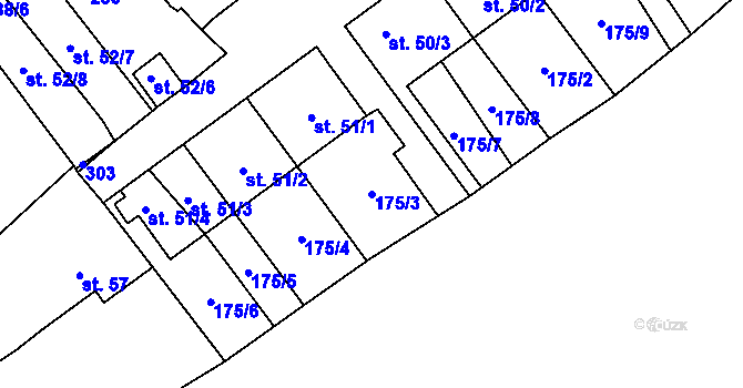 Parcela st. 175/3 v KÚ Pozorka u Kladrub, Katastrální mapa