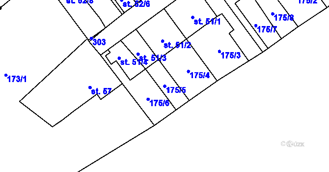 Parcela st. 175/5 v KÚ Pozorka u Kladrub, Katastrální mapa