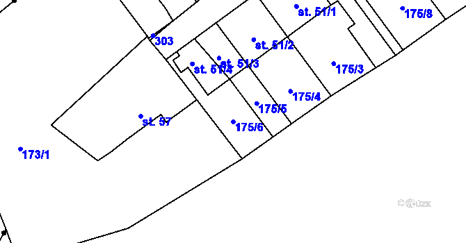 Parcela st. 175/6 v KÚ Pozorka u Kladrub, Katastrální mapa