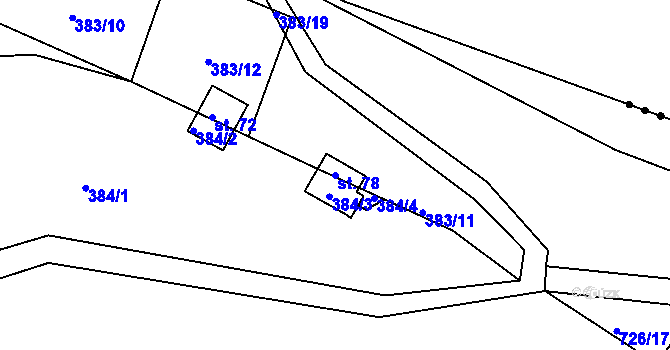 Parcela st. 78 v KÚ Vrbice u Stříbra, Katastrální mapa