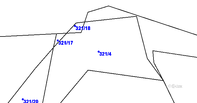 Parcela st. 321/4 v KÚ Vrbice u Stříbra, Katastrální mapa