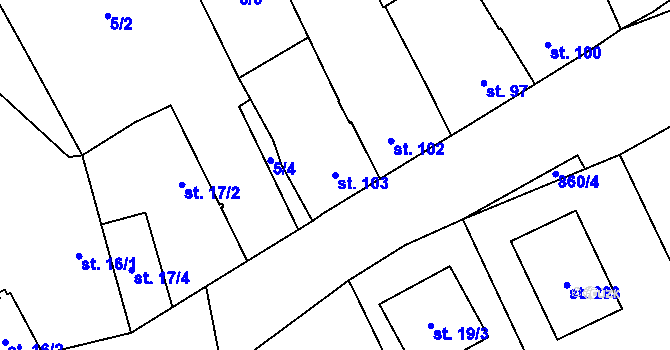 Parcela st. 103 v KÚ Kladruby u Teplic, Katastrální mapa