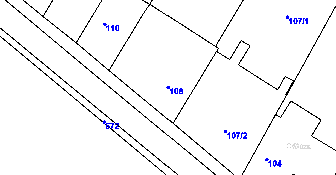 Parcela st. 108 v KÚ Kladruby nad Labem, Katastrální mapa