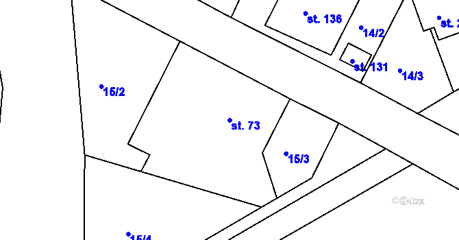 Parcela st. 73 v KÚ Klamoš, Katastrální mapa