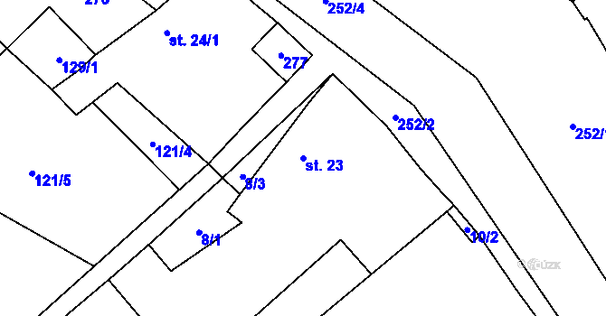 Parcela st. 23 v KÚ Štít, Katastrální mapa