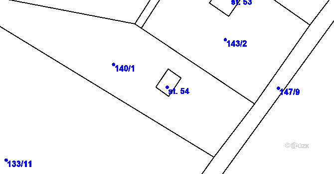 Parcela st. 54 v KÚ Štít, Katastrální mapa