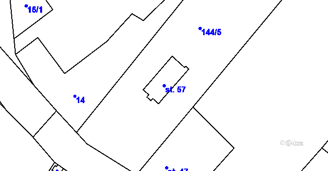 Parcela st. 57 v KÚ Štít, Katastrální mapa