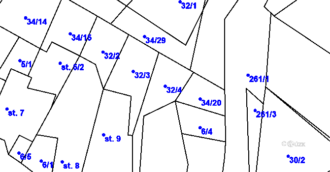 Parcela st. 32/4 v KÚ Štít, Katastrální mapa