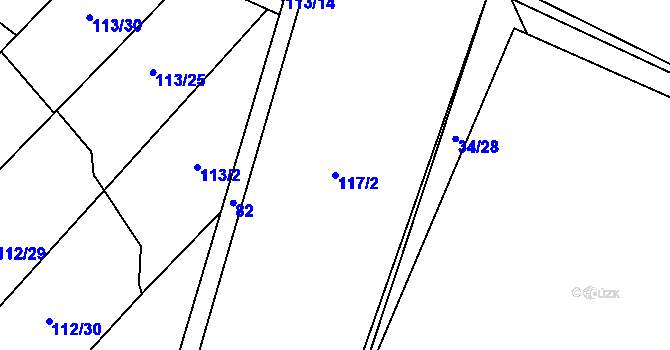 Parcela st. 117/2 v KÚ Štít, Katastrální mapa