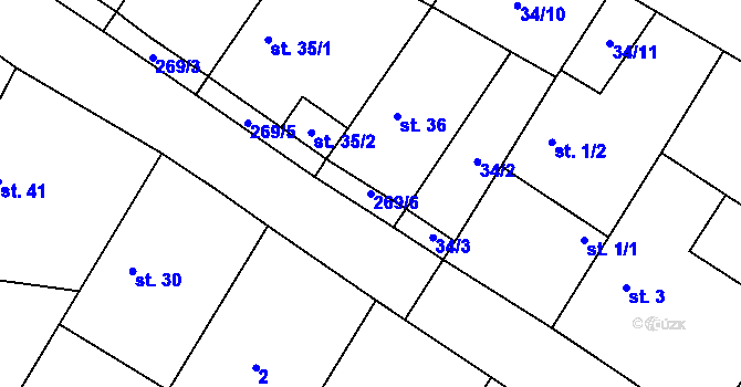 Parcela st. 269/6 v KÚ Štít, Katastrální mapa