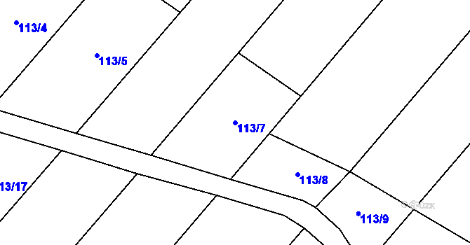 Parcela st. 113/7 v KÚ Štít, Katastrální mapa