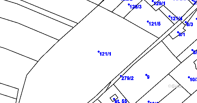 Parcela st. 121/1 v KÚ Štít, Katastrální mapa