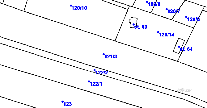 Parcela st. 121/3 v KÚ Štít, Katastrální mapa