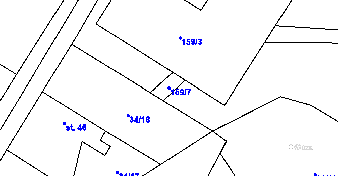 Parcela st. 159/7 v KÚ Štít, Katastrální mapa