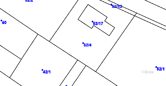 Parcela st. 52/4 v KÚ Klánovice, Katastrální mapa