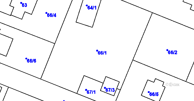 Parcela st. 66/1 v KÚ Klánovice, Katastrální mapa