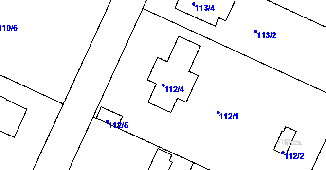 Parcela st. 112/4 v KÚ Klánovice, Katastrální mapa