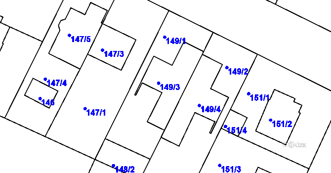 Parcela st. 149 v KÚ Klánovice, Katastrální mapa