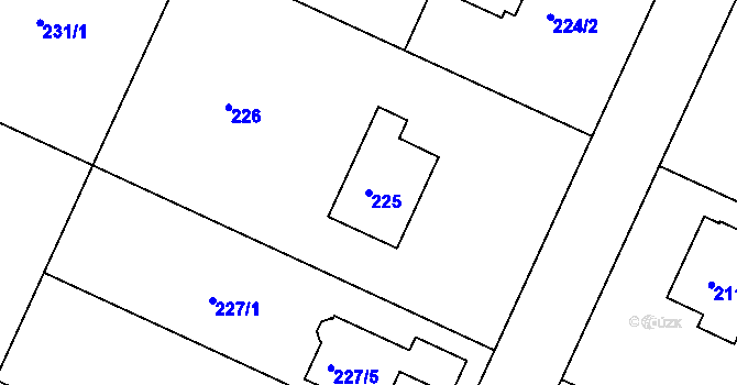 Parcela st. 225 v KÚ Klánovice, Katastrální mapa
