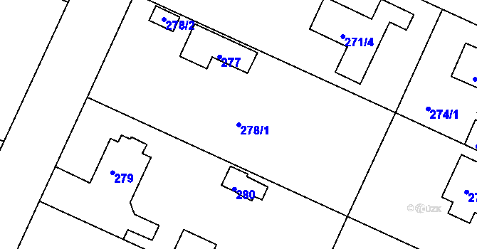 Parcela st. 278/1 v KÚ Klánovice, Katastrální mapa