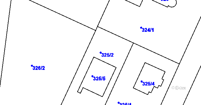 Parcela st. 325/2 v KÚ Klánovice, Katastrální mapa