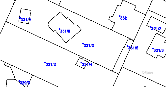 Parcela st. 331/3 v KÚ Klánovice, Katastrální mapa