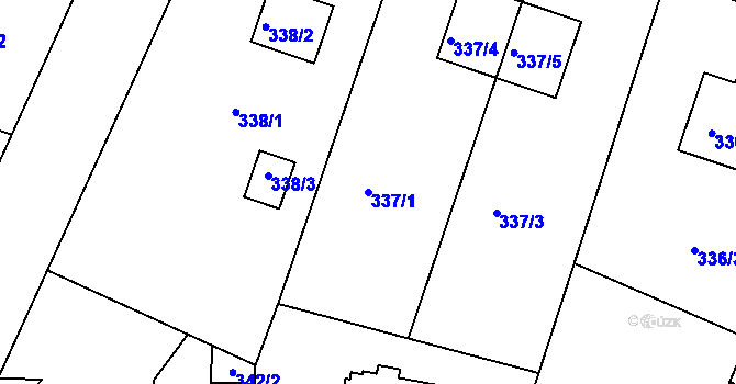 Parcela st. 337/1 v KÚ Klánovice, Katastrální mapa