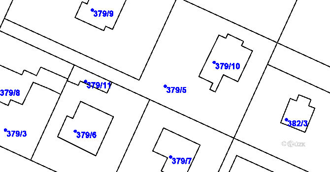 Parcela st. 379/5 v KÚ Klánovice, Katastrální mapa
