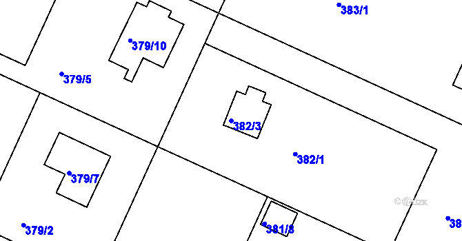 Parcela st. 382/3 v KÚ Klánovice, Katastrální mapa