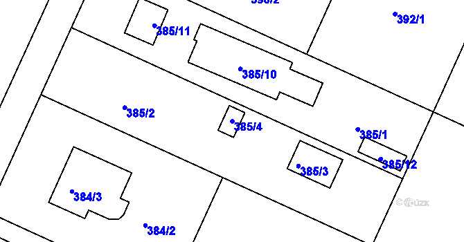 Parcela st. 385/4 v KÚ Klánovice, Katastrální mapa