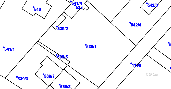Parcela st. 539/1 v KÚ Klánovice, Katastrální mapa