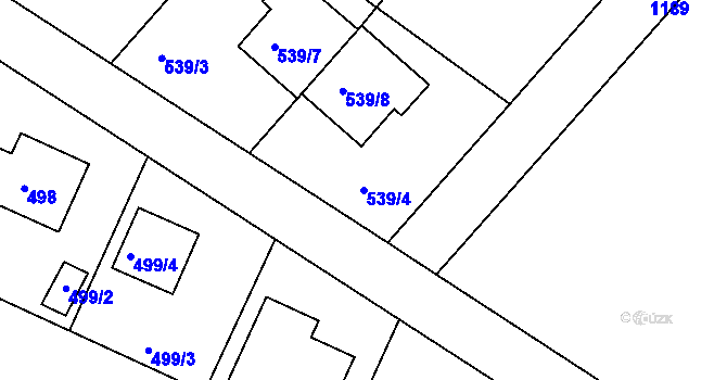 Parcela st. 539/4 v KÚ Klánovice, Katastrální mapa