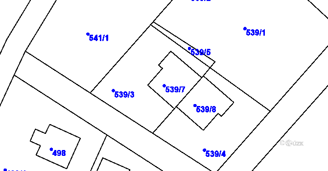 Parcela st. 539/7 v KÚ Klánovice, Katastrální mapa