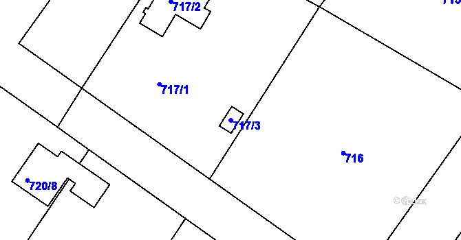 Parcela st. 717/3 v KÚ Klánovice, Katastrální mapa