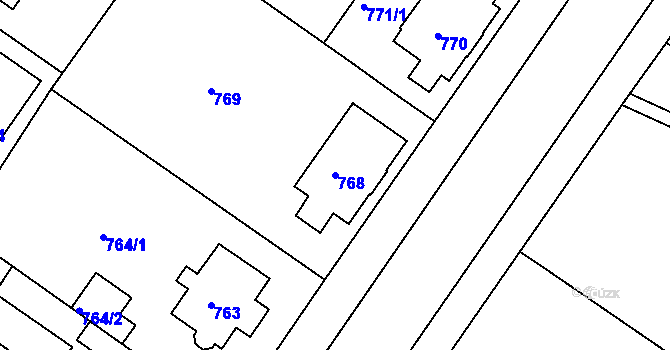 Parcela st. 768 v KÚ Klánovice, Katastrální mapa