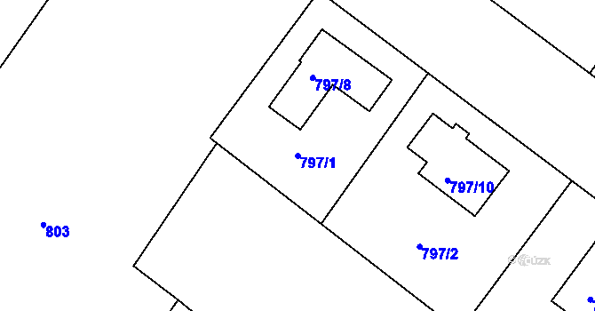 Parcela st. 797/1 v KÚ Klánovice, Katastrální mapa