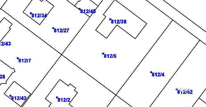 Parcela st. 812/5 v KÚ Klánovice, Katastrální mapa