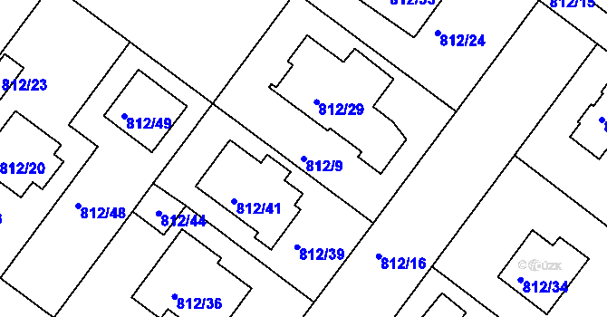 Parcela st. 812/9 v KÚ Klánovice, Katastrální mapa
