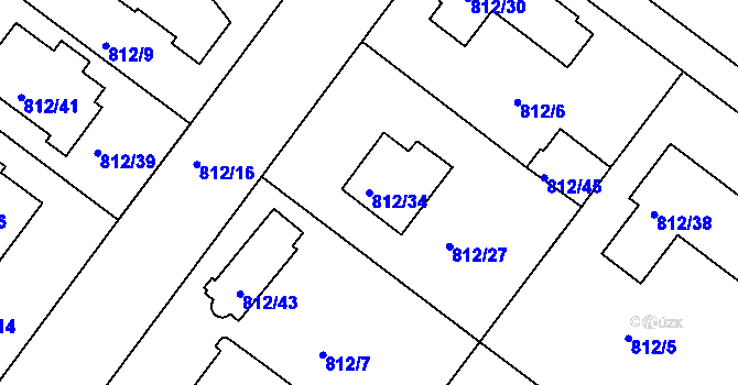 Parcela st. 812/34 v KÚ Klánovice, Katastrální mapa