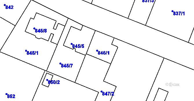Parcela st. 846/1 v KÚ Klánovice, Katastrální mapa
