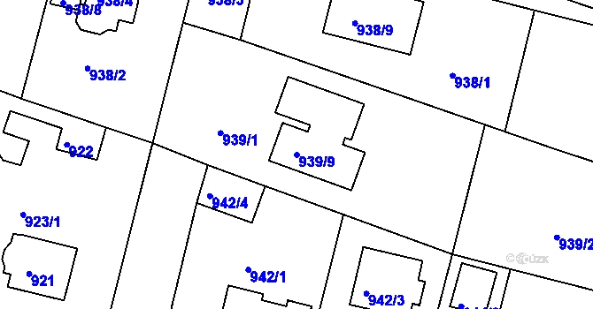 Parcela st. 939/9 v KÚ Klánovice, Katastrální mapa